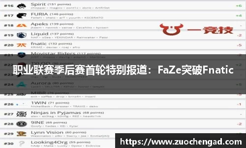 职业联赛季后赛首轮特别报道：FaZe突破Fnatic